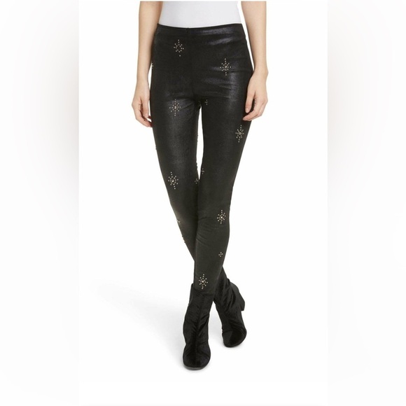Free People Embellished VeganLeather Skinny Legging Size 28